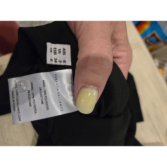 Rebecca Vallance Women's Black Cocktail Dress 2 Gold Chain Straps Sleeveless - Picture 10 of 12